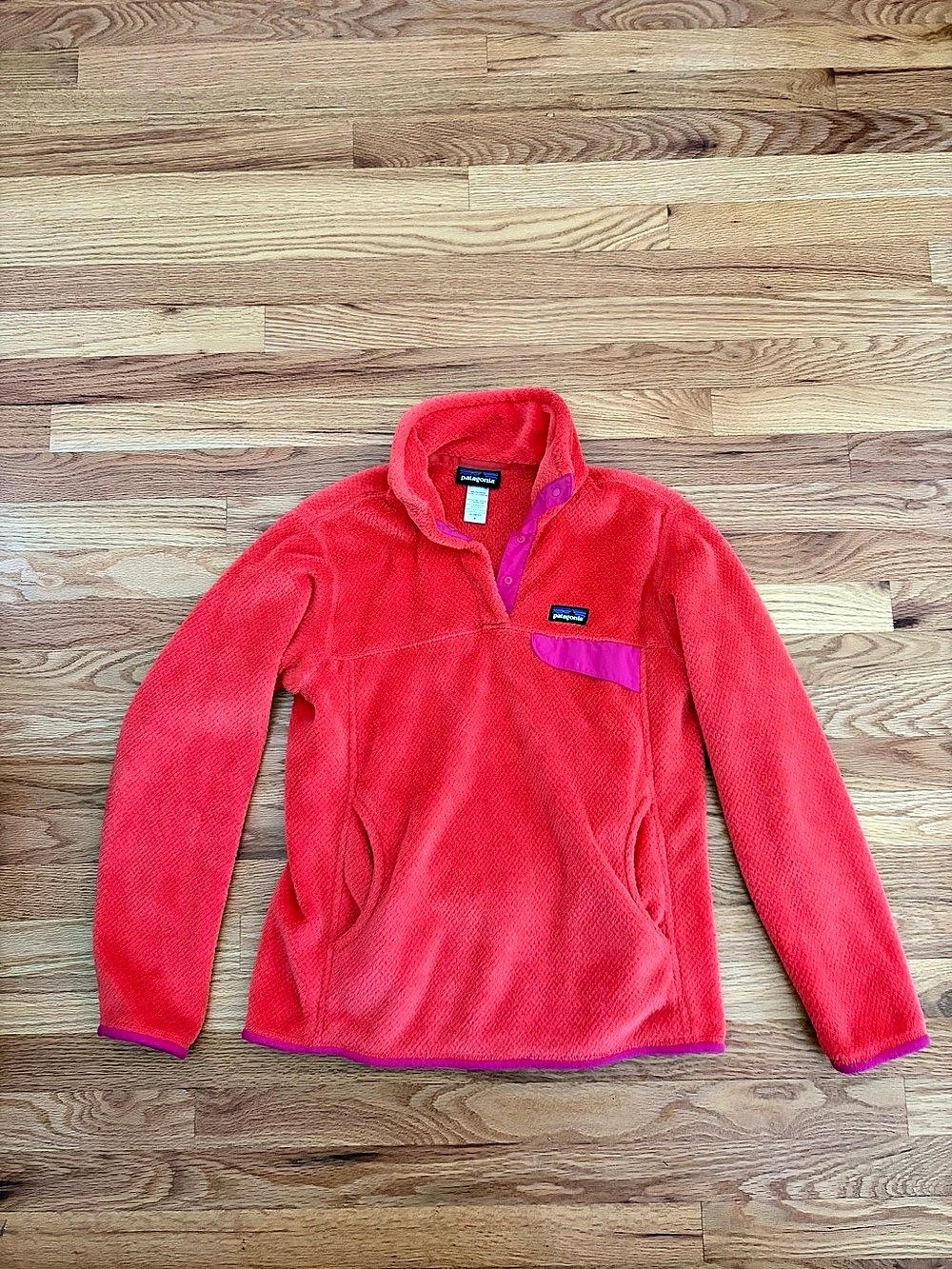 Patagonia Los Gatos Hooded Pullover Women'Small Fleece Pink & Purple Small